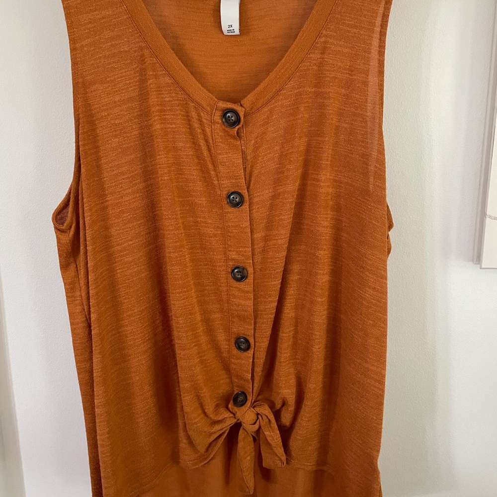 Knit button down tank